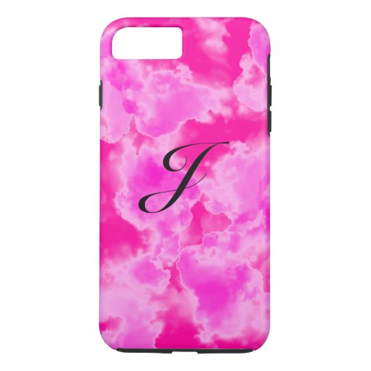 Abstrakt Pink Sky Muster Monogram iPhone Case (Rückseite)