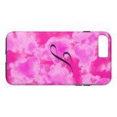 Abstrakt Pink Sky Muster Monogram iPhone Case (Rückseite (Horizontal))
