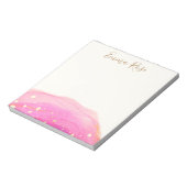 Abstrakt Pink Watercolor Gold Spritzer Editor Notizblock (Rotiert)