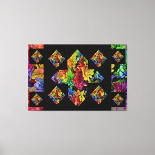 Abstrakt Plus Signieren mehrfarbige Blumenkunst Leinwanddruck