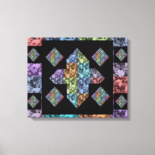 Abstrakt Plus Signieren mehrfarbige Blumenkunst Leinwanddruck (Vorderseite)