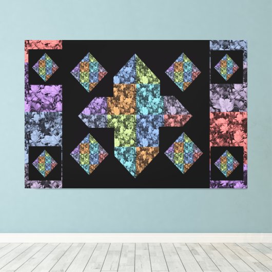 Abstrakt Plus Signieren mehrfarbige Leinwand (Insitu (Holzboden))