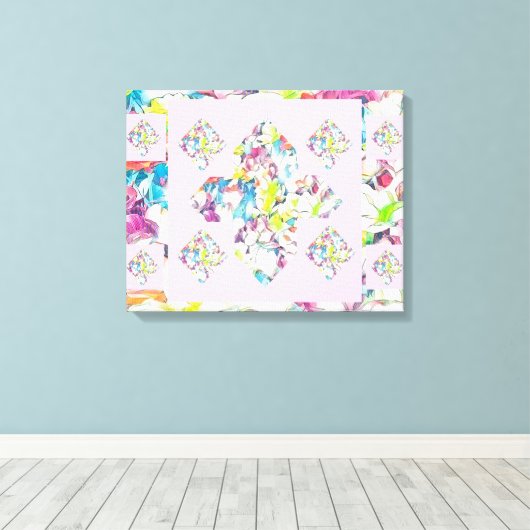 Abstrakt Plus Zeichenkunst mit Floating Leinwanddruck (Insitu (Holzboden))