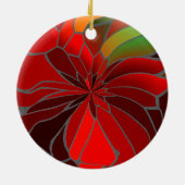 Abstrakt Poinsettia Keramik Ornament (Hinten)