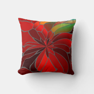 Abstrakt Poinsettia Kissen