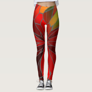 Abstrakt Poinsettia Leggings