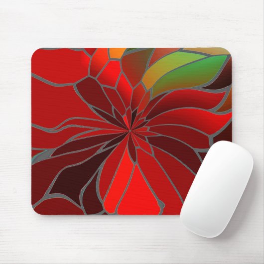Abstrakt Poinsettia Mousepad (Mit Mouse)