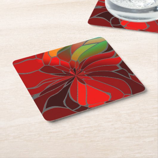 Abstrakt Poinsettia Rechteckiger Pappuntersetzer (angewinkelt)