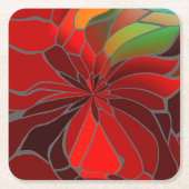 Abstrakt Poinsettia Rechteckiger Pappuntersetzer (Vorderseite)