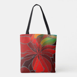 Abstrakt Poinsettia Tasche