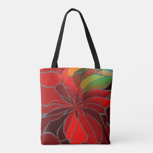 Abstrakt Poinsettia Tasche (Rückseite)