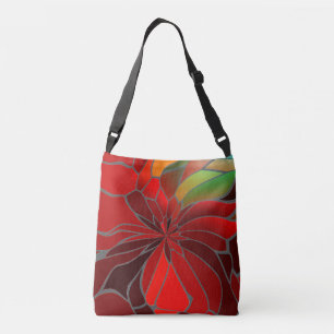 Abstrakt Poinsettia Tragetaschen Mit Langen Trägern