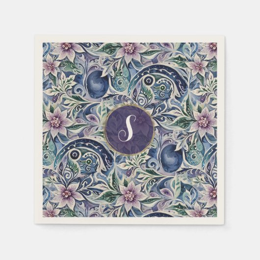 Abstrakt Poinsettia Winter Wild Serviette (Vorderseite)