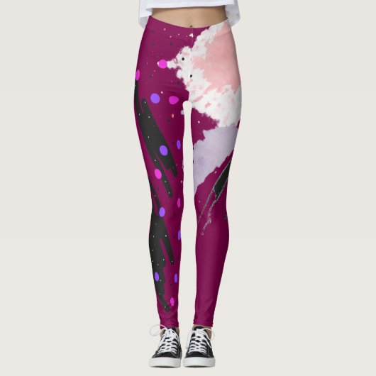Abstrakt Polka Dot Leggings (Vorderseite)