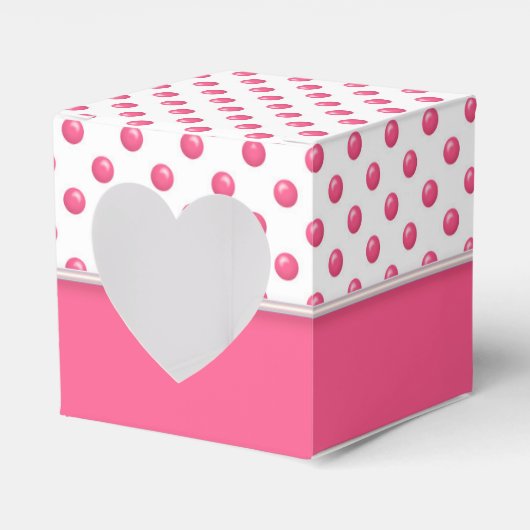 Abstrakt Polka Dots Pink Geschenkschachtel (Vorderseite)