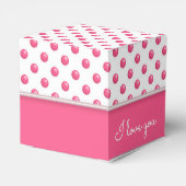 Abstrakt Polka Dots Pink Geschenkschachtel (Rückseite)