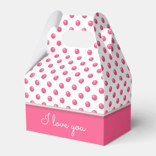 Abstrakt Polka Dots Pink Geschenkschachtel (Vorderseite)