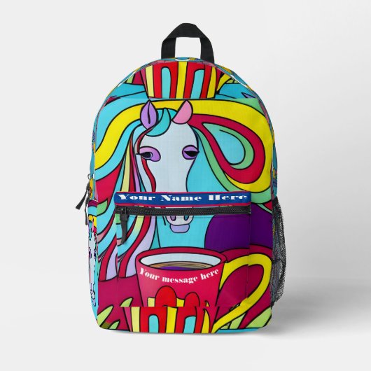 Abstrakt Pony Bedruckter Rucksack (Vorderseite)