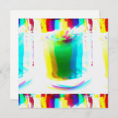 Abstrakt Popart primäre Rainbow Drink-Flachkarte (Vorne/Hinten)