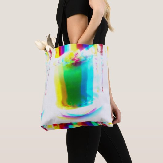 Abstrakt Popart primäre Rainbow Drinks Tasche (Von Nahem)