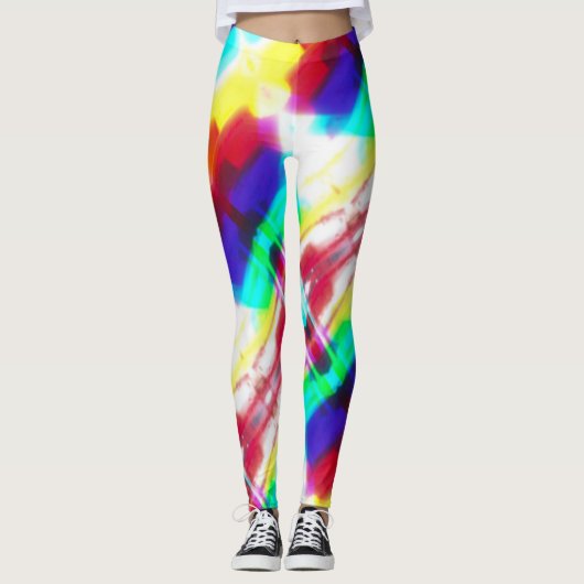Abstrakt Popart primäre Rainbow-Leggings Leggings (Vorderseite)