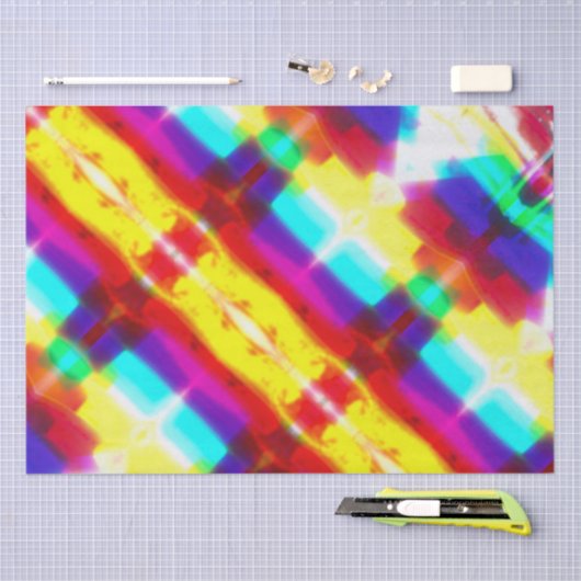 Abstrakt Popart Primäres Rainbow-Gewebe Seidenpapier (Handwerk)