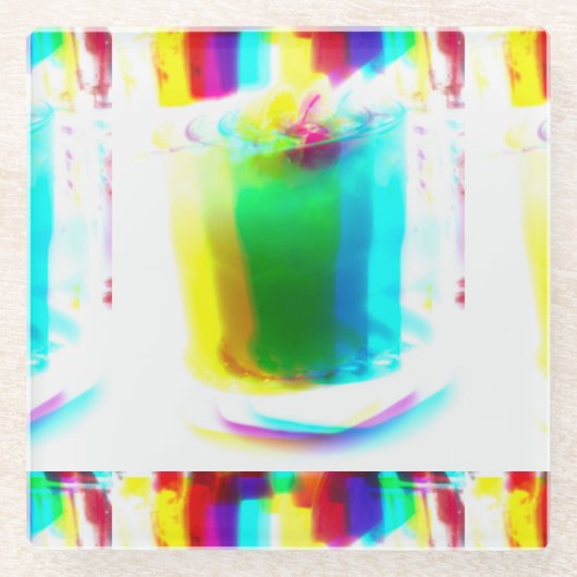 Abstrakt Popart Primary Rainbow Drink Untersetzer (Vorderseite)