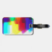 Abstrakt Popart Primary Rainbow Luggage Tag Gepäckanhänger (Rückseite horizontal)