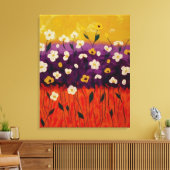 "Abstrakt Poppies 2" von Linda Powell~Leinwand Leinwanddruck (Insitu (Wohnzimmer))