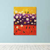 "Abstrakt Poppies 2" von Linda Powell~Leinwand Leinwanddruck (Insitu (Holzboden))