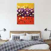 "Abstrakt Poppies 2" von Linda Powell~Leinwand Leinwanddruck (Insitu (Schlafzimmer))