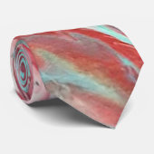 Abstrakt Psychedelic Aqua Red Waves Krawatte (Gerollt)
