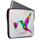 Abstrakt Psychedelic Colorful Hummingbird Laptopschutzhülle (Vorne Rechts)
