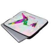 Abstrakt Psychedelic Colorful Hummingbird Laptopschutzhülle (Vorne Knopf)