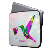 Abstrakt Psychedelic Colorful Hummingbird Laptopschutzhülle (Vorderseite Links)