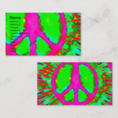 Abstrakt Psychedelic Fine Krawatte Dye Peace Sign Visitenkarte (Vorne/Hinten)