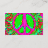 Abstrakt Psychedelic Fine Krawatte Dye Peace Sign Visitenkarte (Rückseite)