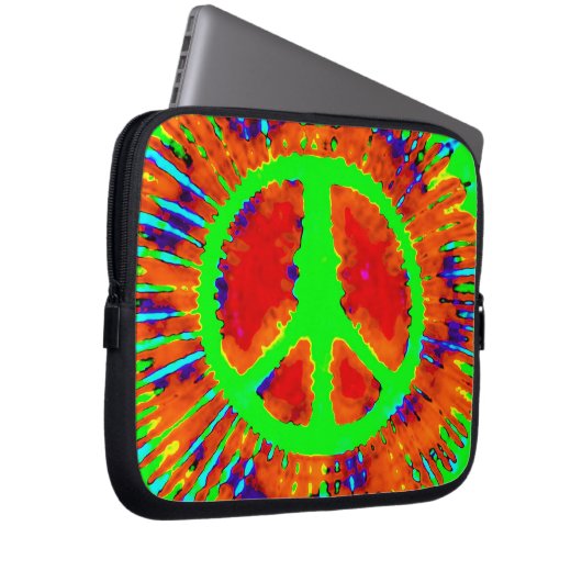 Abstrakt Psychedelic Krawatte Dye Fine Peace Sign Laptopschutzhülle (Vorne Rechts)
