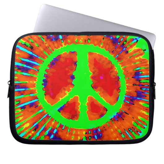 Abstrakt Psychedelic Krawatte Dye Fine Peace Sign Laptopschutzhülle (Vorderseite)