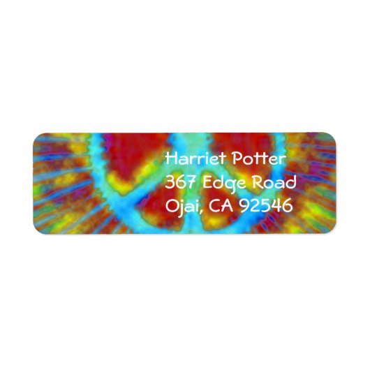 Abstrakt Psychedelic Krawatte Dye Peace Sign (Vorne)