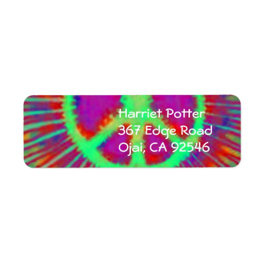 Abstrakt Psychedelic Krawatte Dye Peace Sign (Vorne)
