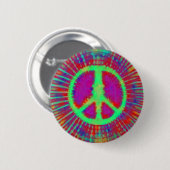 Abstrakt Psychedelic Krawatte Dye Peace Sign Button (Vorne & Hinten)