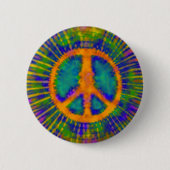 Abstrakt Psychedelic Krawatte Dye Peace Sign Button (Vorderseite)