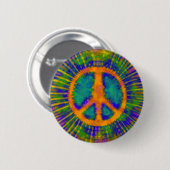 Abstrakt Psychedelic Krawatte Dye Peace Sign Button (Vorne & Hinten)