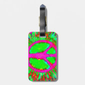Abstrakt Psychedelic Krawatte Dye Peace Sign Gepäckanhänger (Rückseite vertikal)
