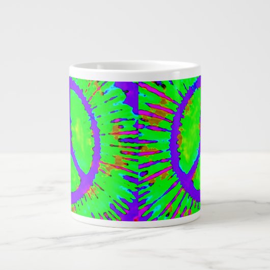 Abstrakt Psychedelic Krawatte Dye Peace Sign Jumbo-Tasse (Vorderseite)
