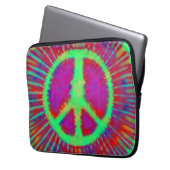 Abstrakt Psychedelic Krawatte Dye Peace Sign Laptopschutzhülle (Vorderseite Links)