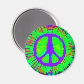 Abstrakt Psychedelic Krawatte Dye Peace Sign Magnet (Vorderseite/Rückseite)