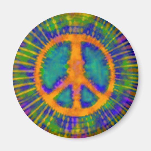 Abstrakt Psychedelic Krawatte Dye Peace Sign Magnet (Vorne)