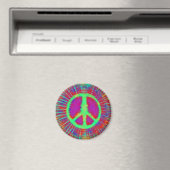 Abstrakt Psychedelic Krawatte Dye Peace Sign Magnet (In Situ (Geschirrspüler))